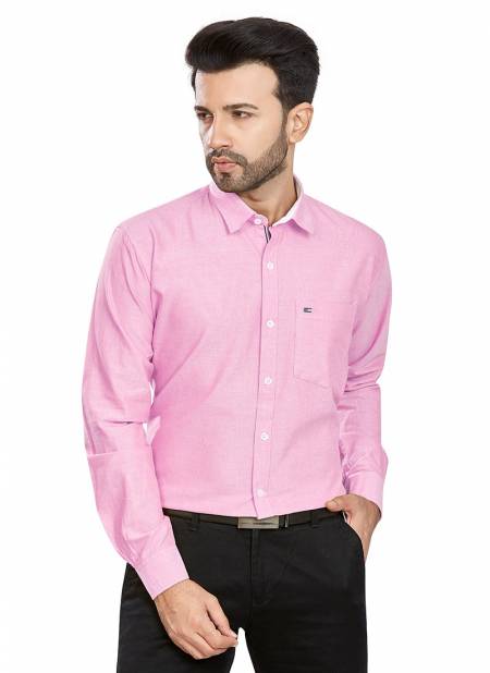Outluk 1419 Oxford Cotton Regular Wear Mens Shirt Collection 1419-Light Pink